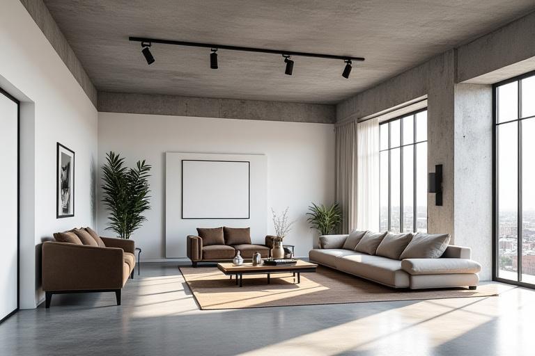 Loftwohnung mit sichtbaren Betonbalken